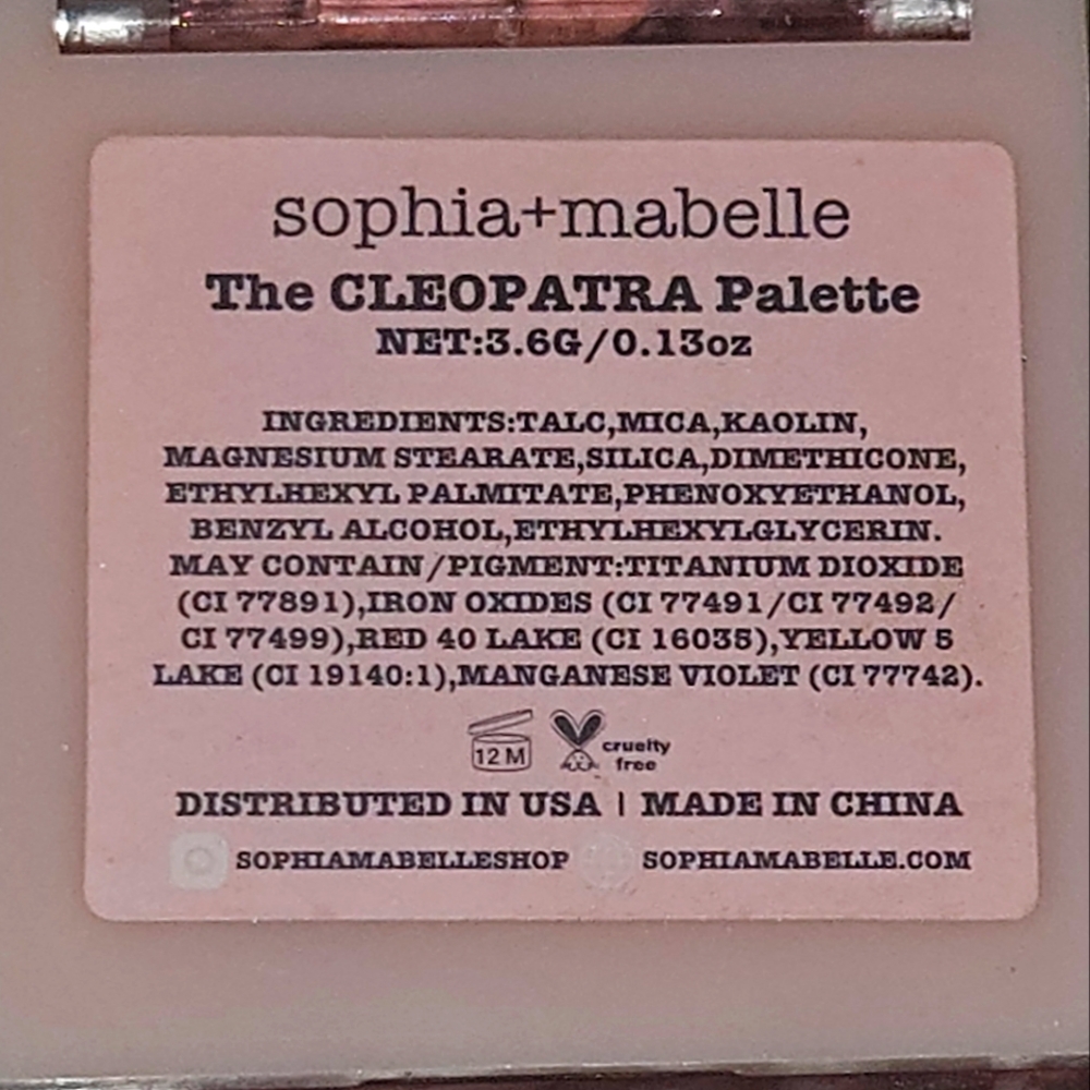 sophia + mabellle Cleopatra Palette 3.6 G/ 0.13 OZ New WOT Eye Shawdow - Picture 3 of 5